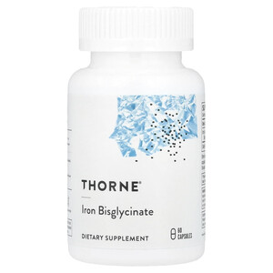 THORNE, Железа бисглицинат (Iron Bisglycinate), 60 вег. капс. - для энергии и от усталости