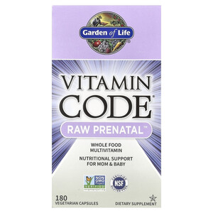 Мультивитамины для мамы и ребёнка (Vitamin Code Raw Prenatal), 180 вег. капс. — живая сила цельных продуктов для мамы и малыша.