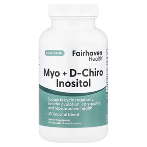 Мио-инозитол и D-хиро-инозитол (Myo+D-Chiro Inositol), 120 вег. капс. - для женского здоровья.