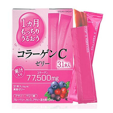 ORIHIRO, Collagen Peptide with Proteoglycan, 31 стик × 10 г — японское желе с рыбьим коллагеном, протеогликанами лосося и витамином С для глубокого увлажнения кожи