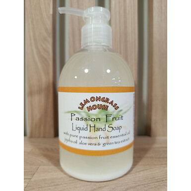 LEMONGRASS HOUSE, Жидкое мыло для рук с эфирным маслом маракуйи (Passion Fruit), на растительной основе, с маслом жожоба, экстрактами алоэ вера, зелёного чая и огурца, 300 мл