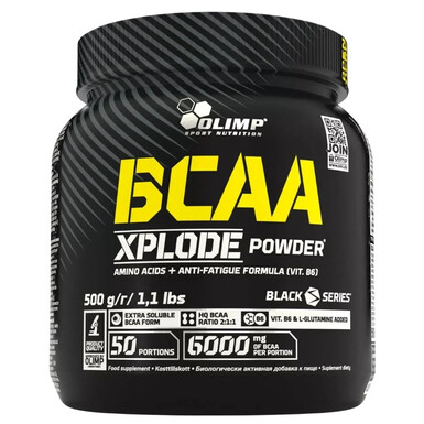 OLIMP SPORT NUTRITION, BCAA Xplode Powder, ананас – комплекс BCAA (2:1:1) с L-глютамином и витамином B6, порошок, 500 г (50 порций)